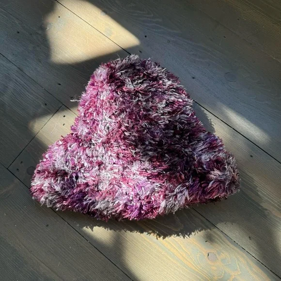 Purple Vintage Y2K Fuzzy Beanie - Picture 2 of 4